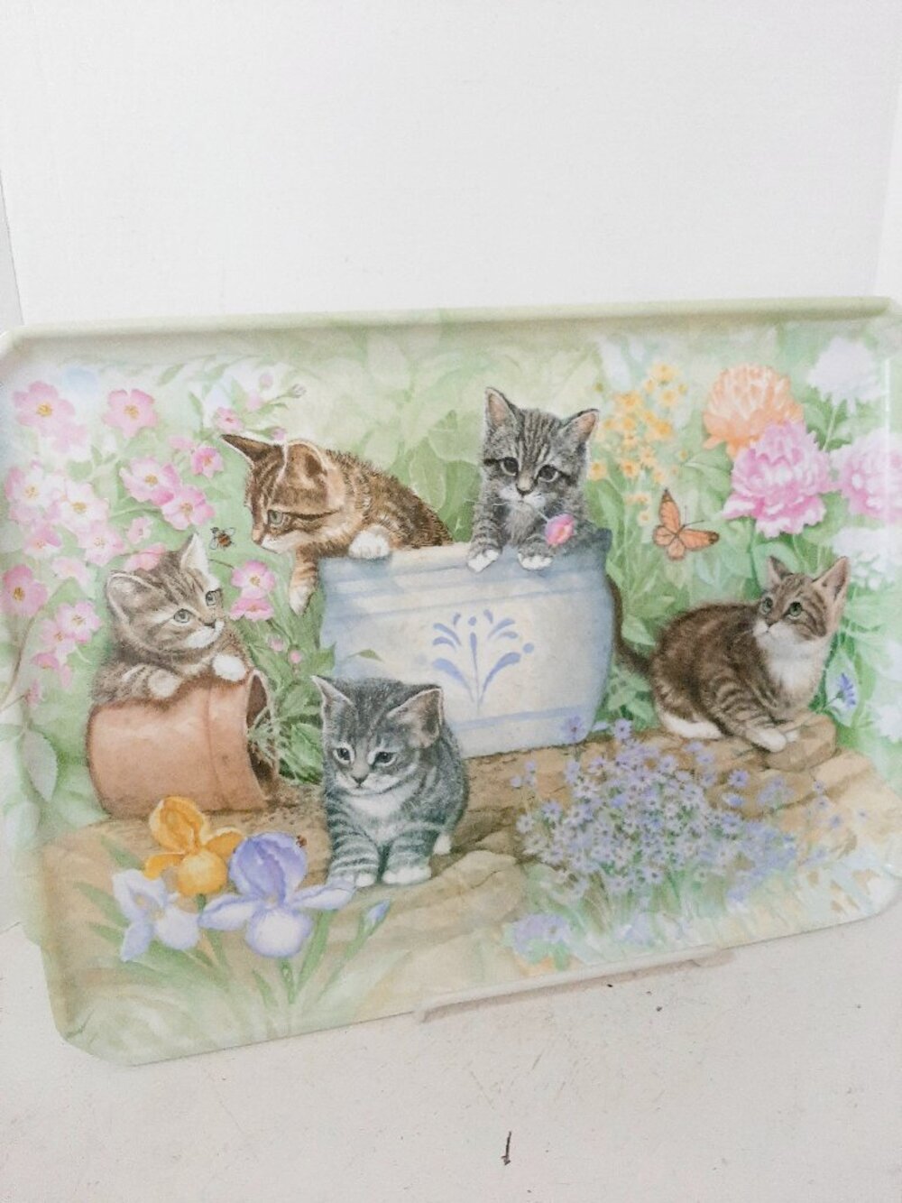 Large Acrylic 1980's made in Italy novelty kitten tray